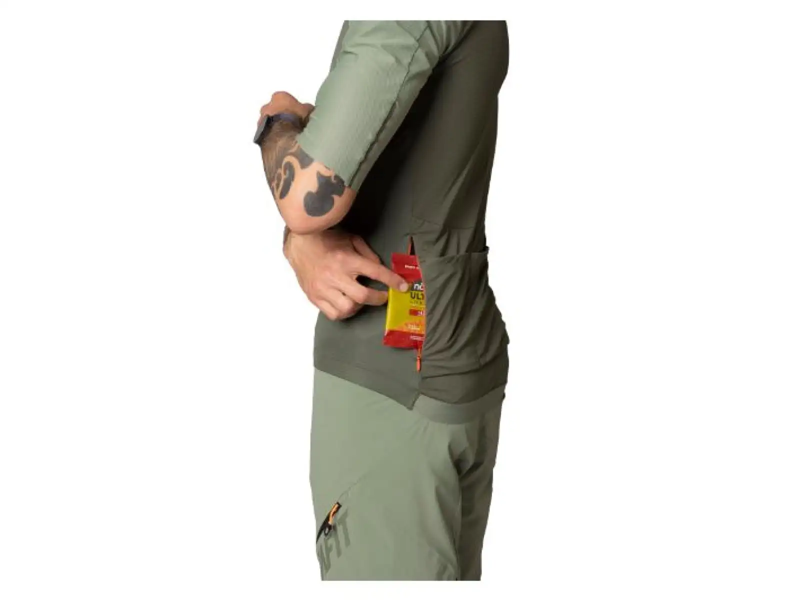 Dynafit Ride Light 1/2 Zip Herrenshirt mit kurzem Arm Thyme.