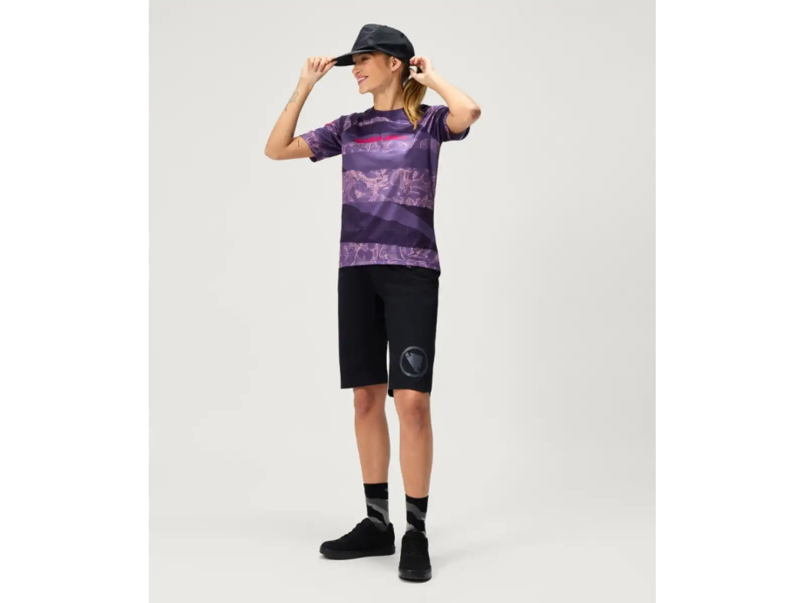 Endura LTD Patchwork Damen-Trikot kurzarm Bramble