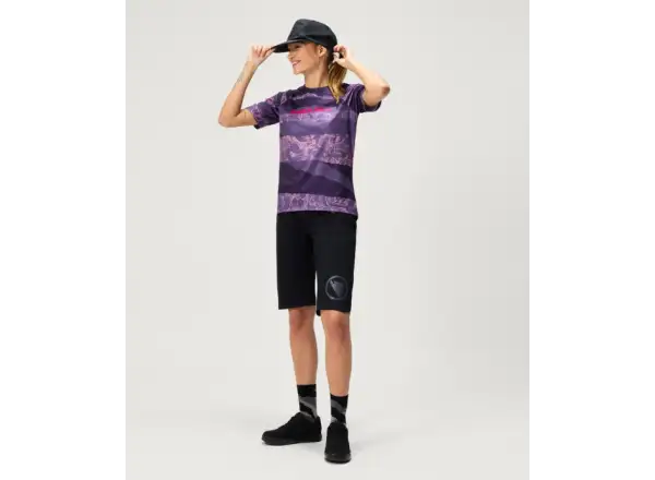 Endura LTD Patchwork Damen-Trikot kurzarm Bramble