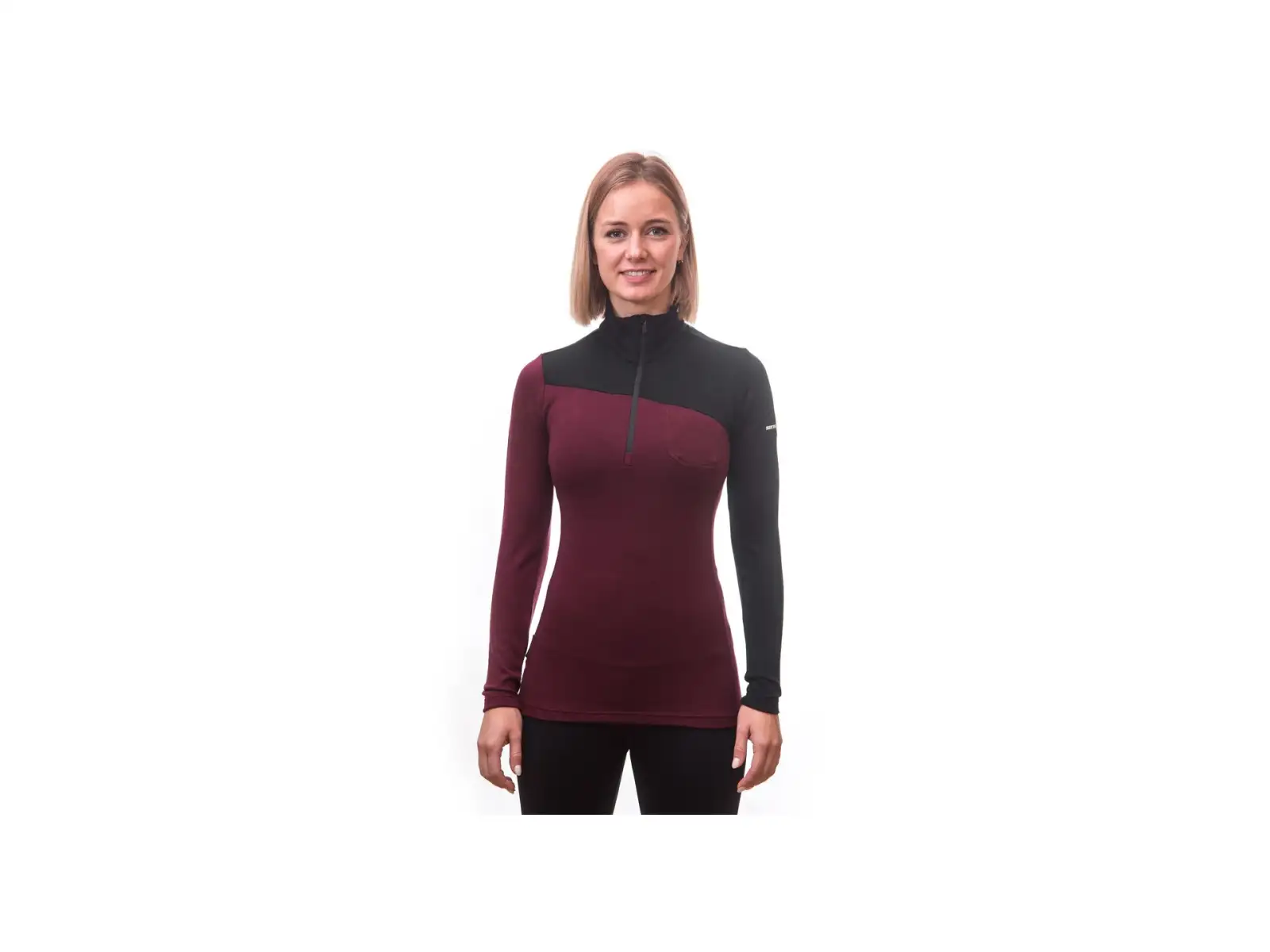 Sensor Merino Extreme Damen T-Shirt langarm schwarz/Port Red