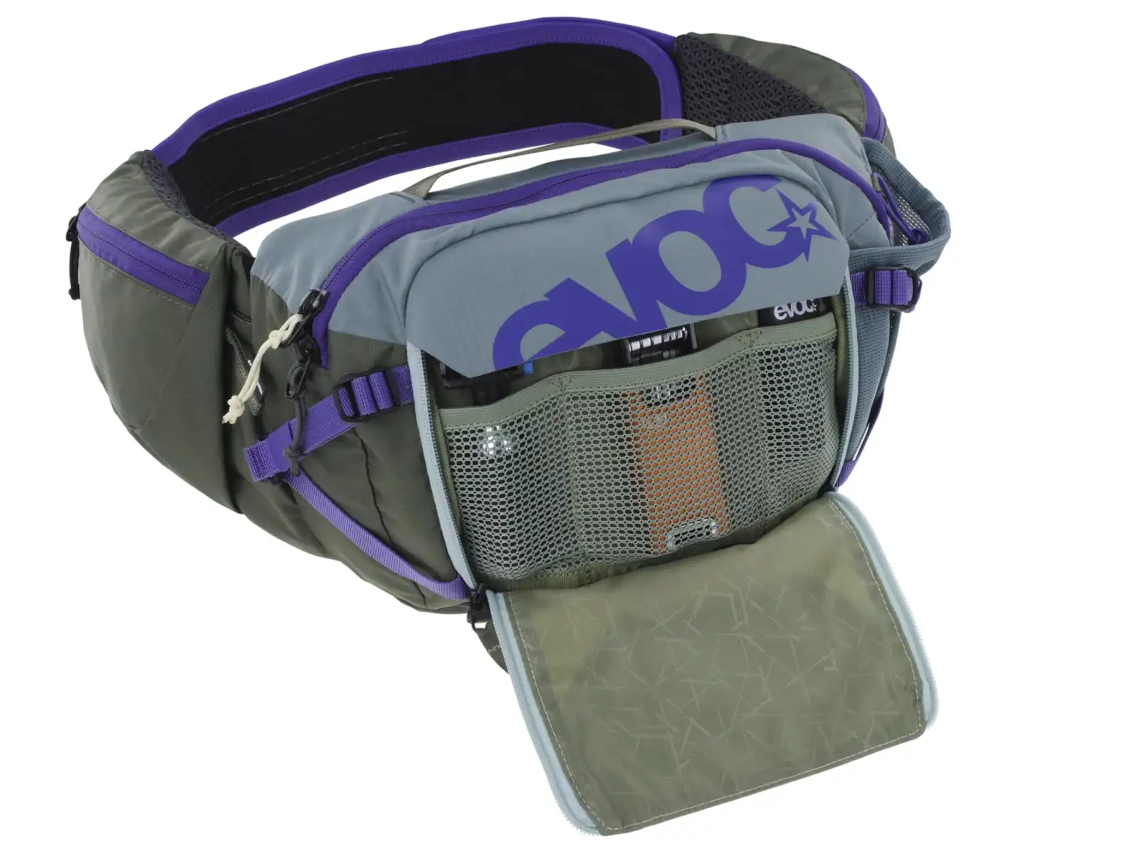 Evoc Hip Pack Pro 3 l + pint Tasche 1,5 l Steel/Violet/Dark Olive