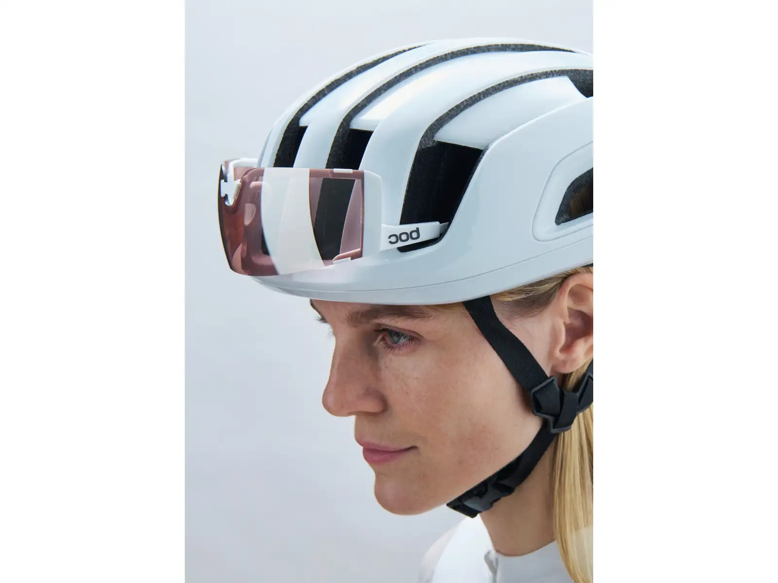 POC Cytal Rennradhelm Hydrogen White/Uranium Black Matt/Logo
