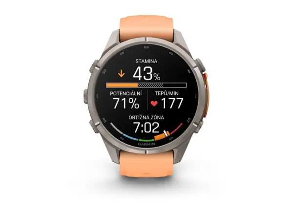 Garmin fenix 9 Pro – inReach 43 mm Smartwatch Titanium Shell pink/autumn orange Silikonarmband