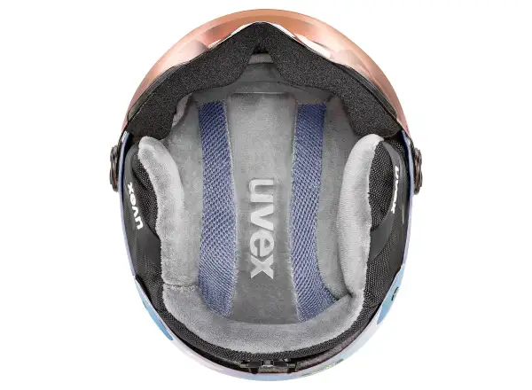 Uvex Rocket Jr Visor Skihelm cool lavender abstract matt