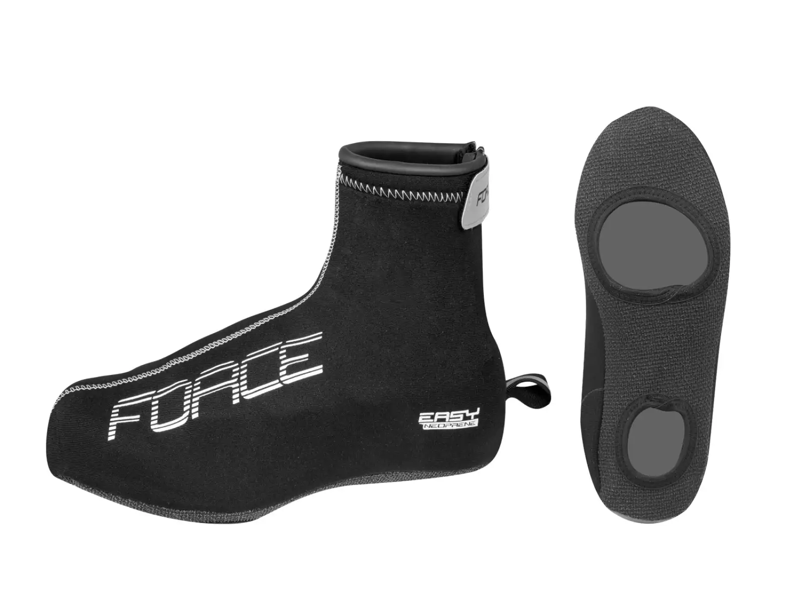 Die Force Neopren-Überschuhe für Rennradschuhe in Schwarz sind einfach zu benutzen.