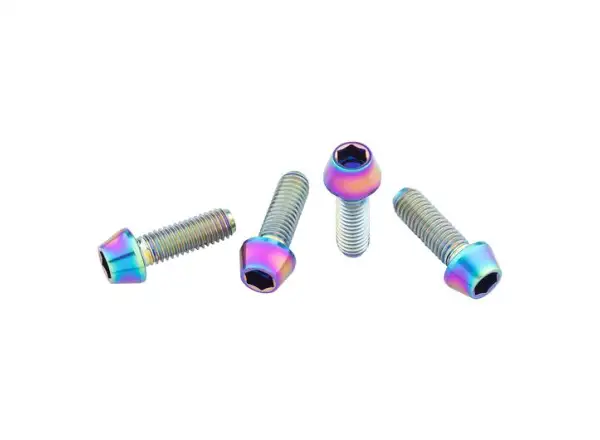 Wolf Tooth Schrauben für Flaschenhalter Titanium Oil Slick 4 Stk.