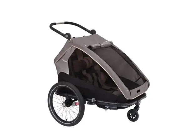 XLC DUO's BS-C10 Kinder-Doppelanhänger 20" grau/beige/anthrazit