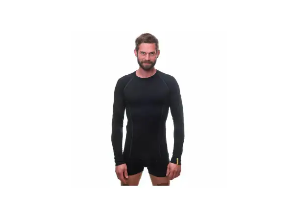 Sensor Merino Active Herren Langarmshirt Schwarz