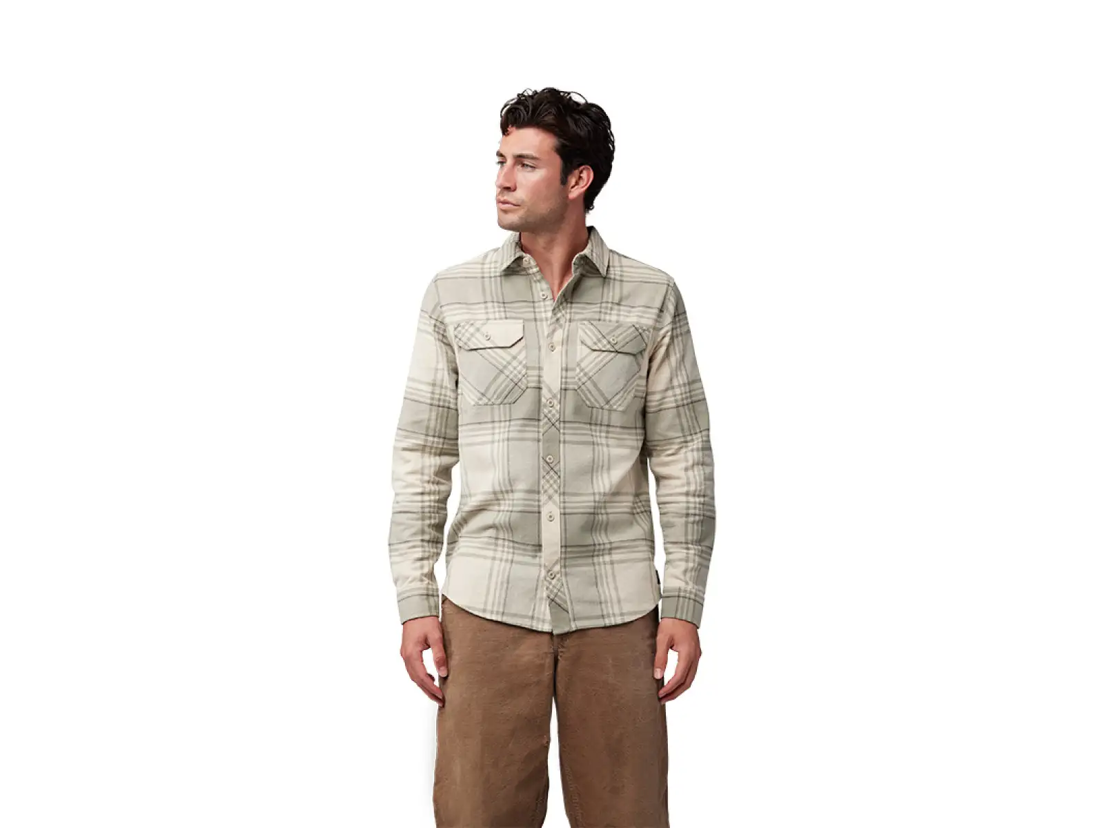 Fox Traildust Herren Flanellhemd Creme