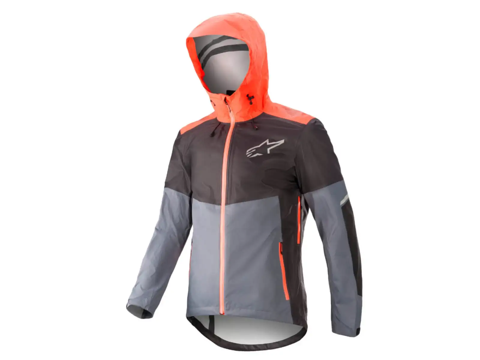 Alpinestars Tahoe WP Herrenjacke Grisaille Schwarz/Koralle Neon.