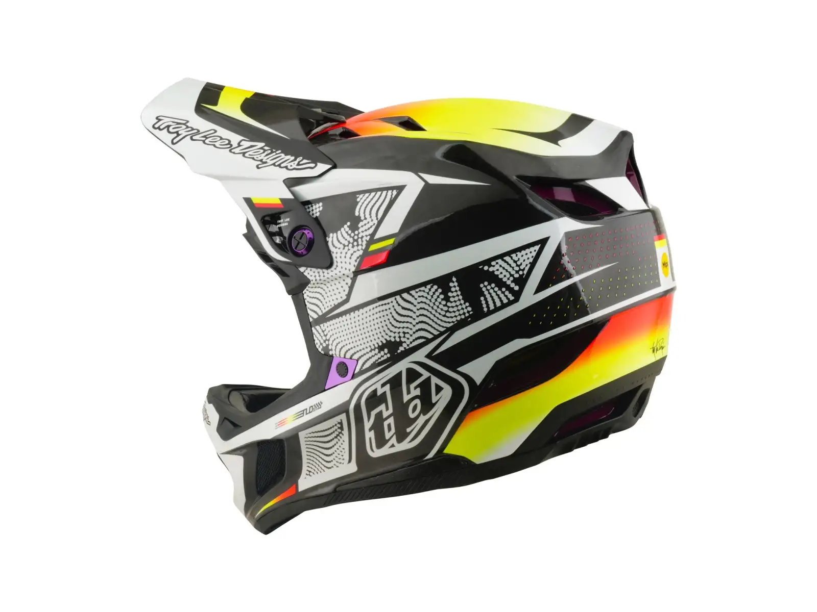 Troy Lee Designs D4 Carbon MIPS Helm Lined up Black