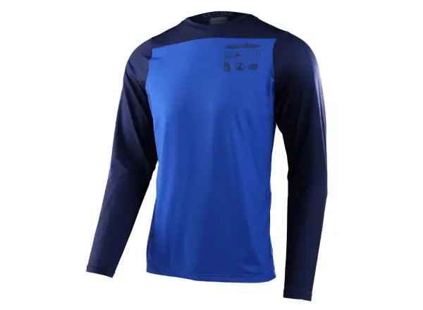 Troy Lee Designs Skyline Herren Langarmshirt Mono True Blue