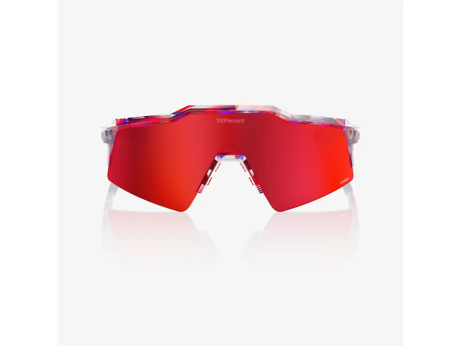 100% Speedcraft SL Brille FDJ Gloss Translucent Red/Blue/HiPER Fire Red Mirror Lens