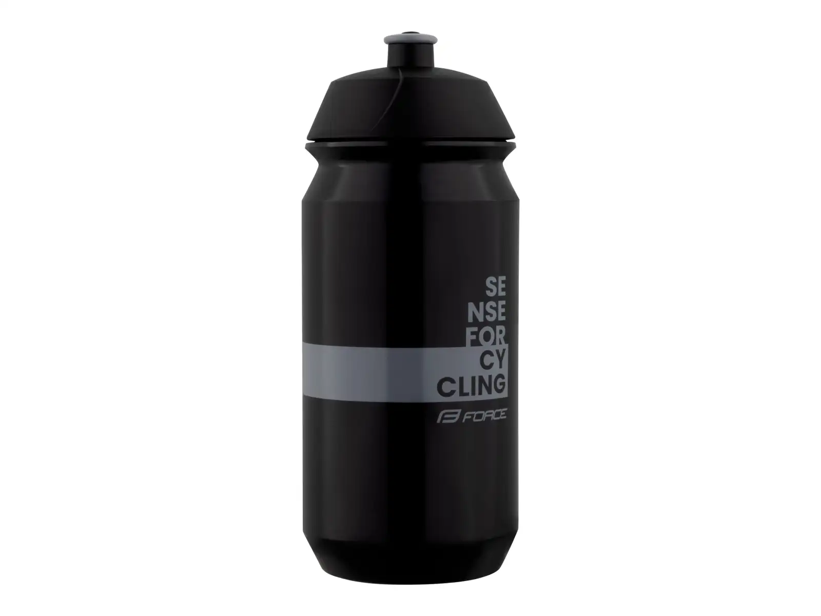 Die Force Fine Fahrradflasche 500 ml in Schwarz/Grau.