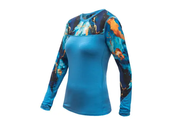 Sensor Merino Impress Damen Langarmshirt Blau/Universe