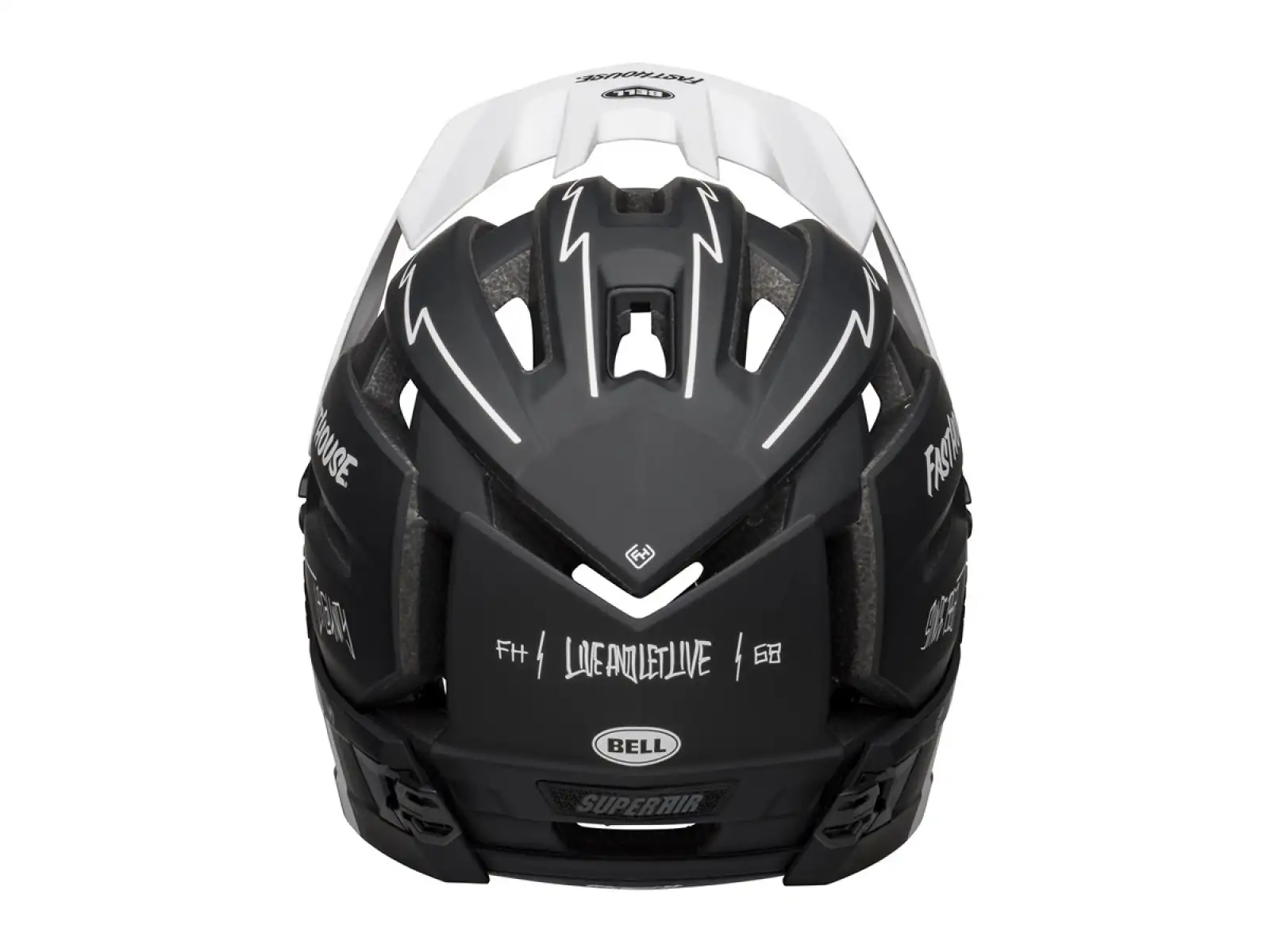 Bell Super Air R Mips Helm matt schwarz/weiß Fasthouse