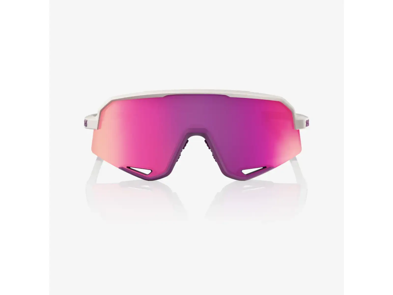 100% Slendale Sonnenbrille – Matte Chalk mit Purple Multilayer Mirror Lens