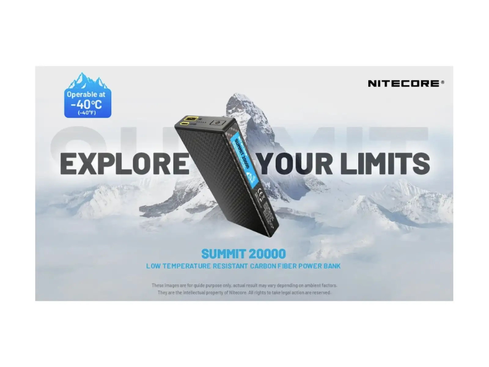 Nitecore leistungsstarke Powerbank für Frost SUMMIT 20000, USB-C, bis 3A Ausgang, 20000 mAh