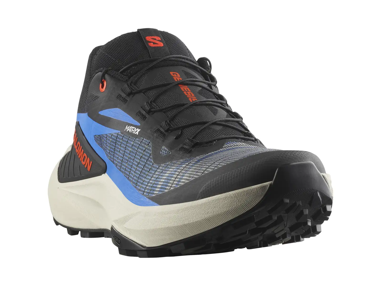 Salomon Genesis Herren Laufschuhe Black/French Blue/Cherry Tomato