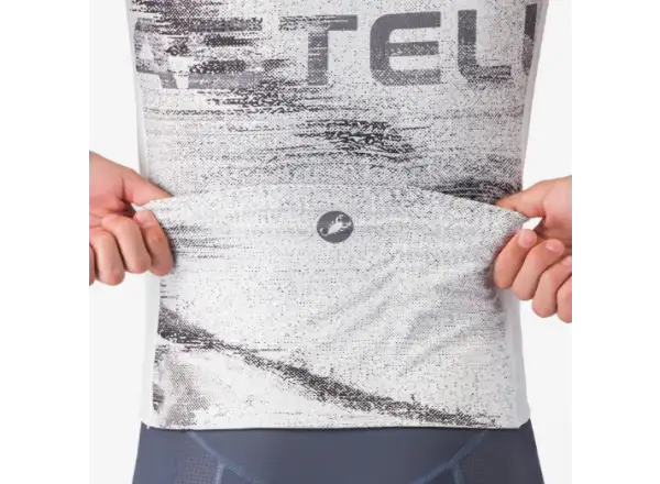 Castelli Stratus Logo Herrentrikot Kurzarm White/Smoky Gray