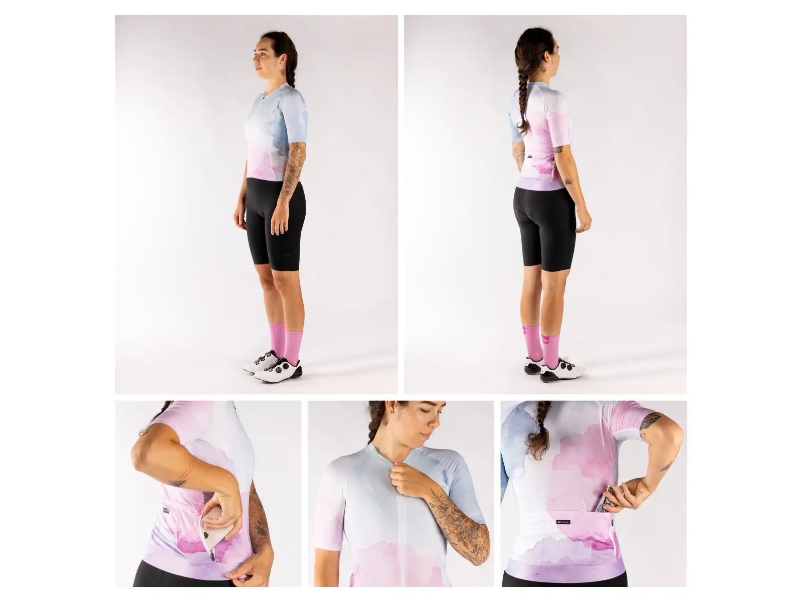 Force Splash Lady Damen Trikot kurzarm pink/blau