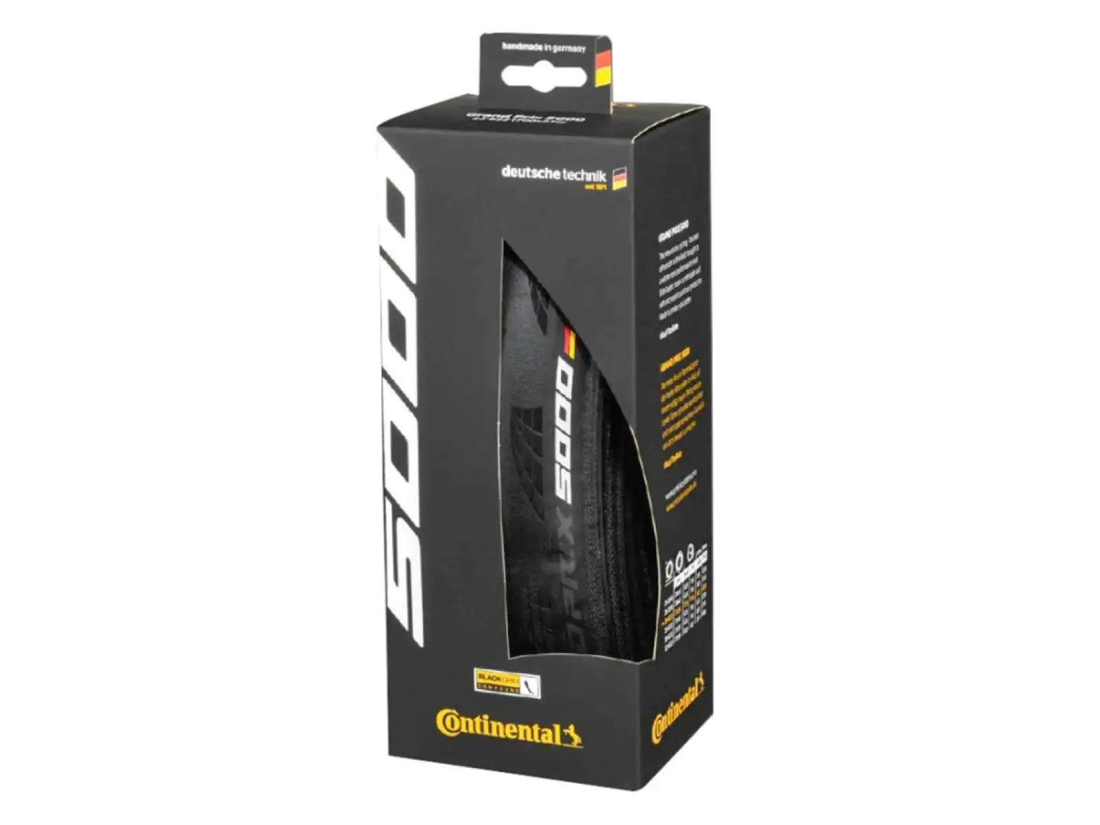 Continental GrandPrix 5000 28-622 Straßenreifen mit Kevlar in Schwarz.