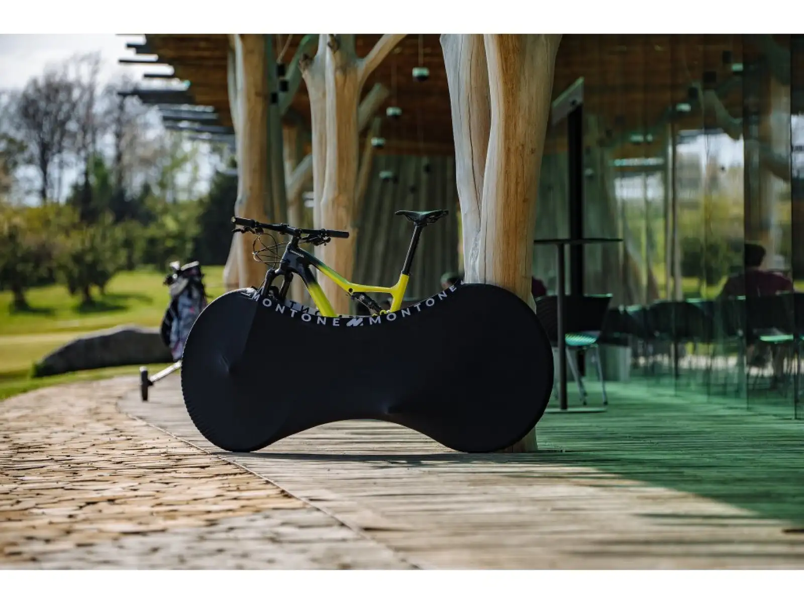 Montone Fahrrad mKayak 2.0 Fahrradabdeckung für den Innenbereich Schwarz/Weiß