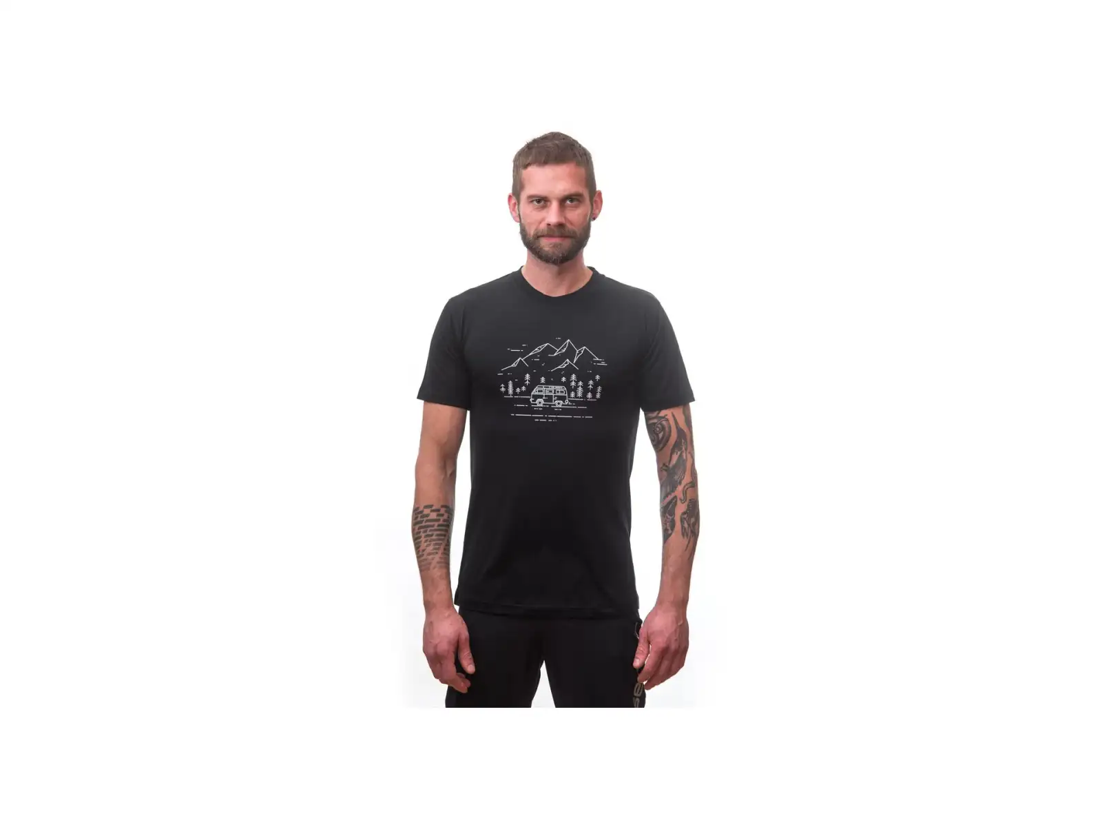 Sensor Merino Active PT Van Life Herren T-Shirt kurzarm schwarz