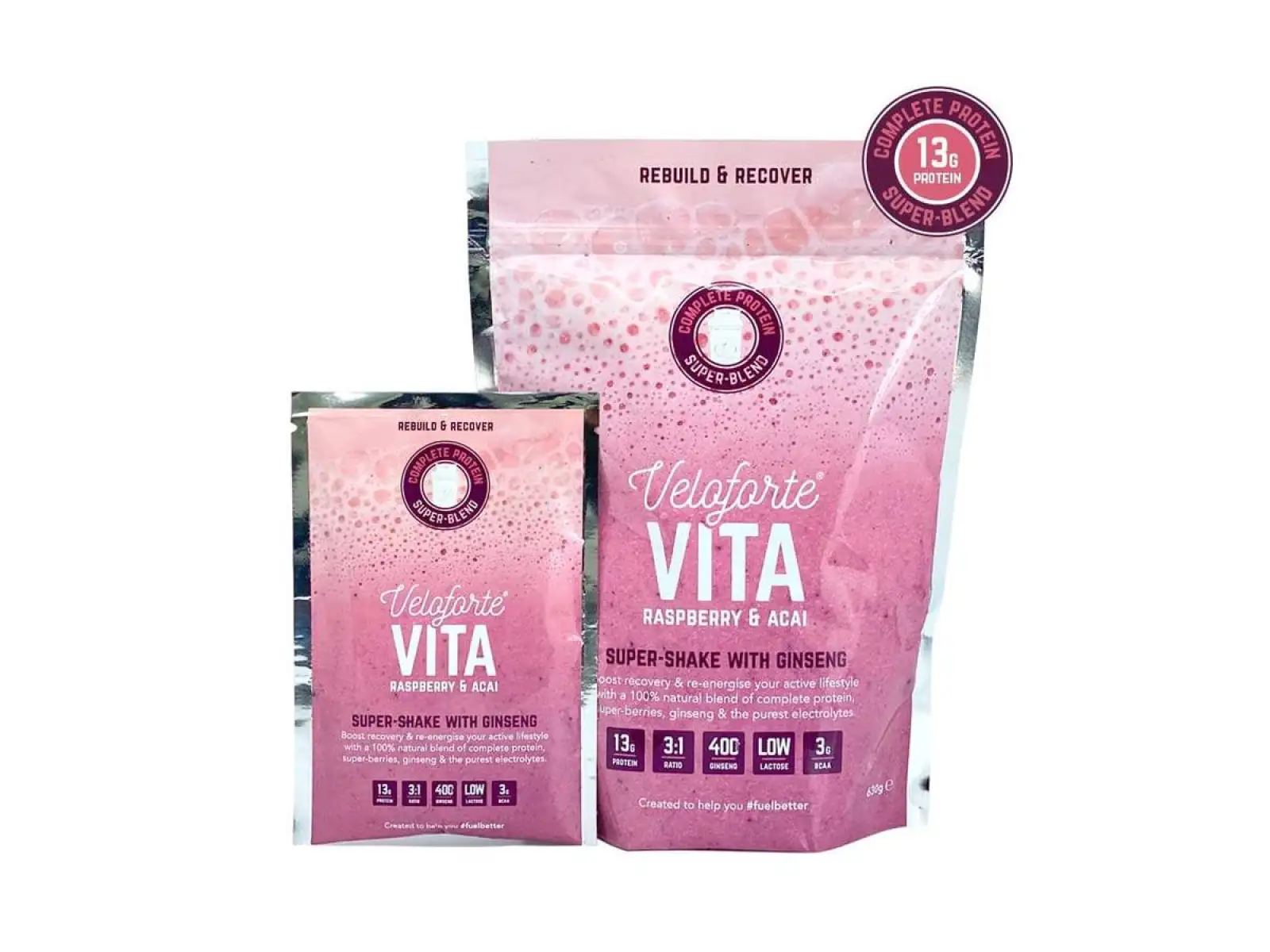 Veloforte Vita Proteinshake 10er – Himbeere & Acai