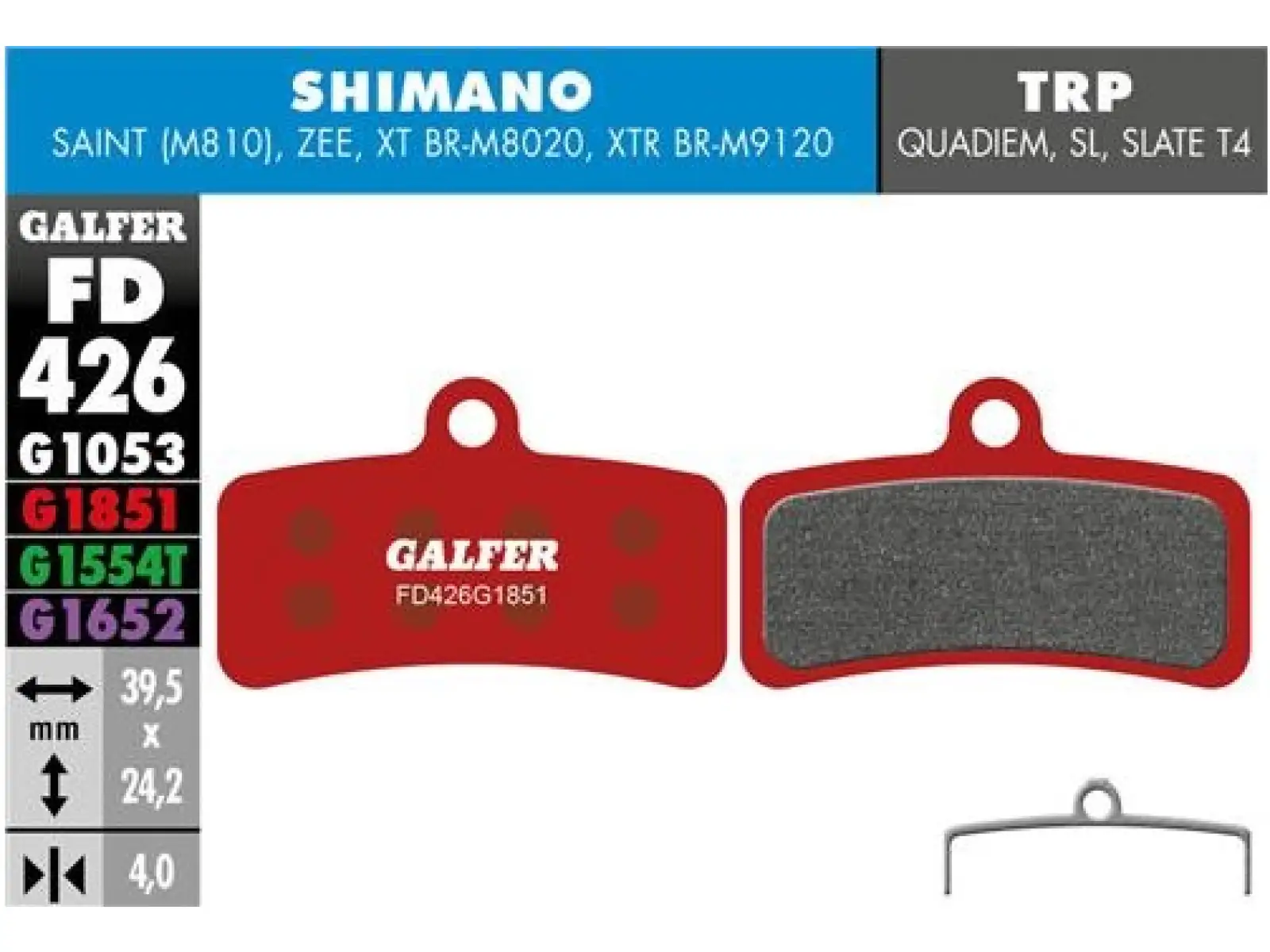 Galfer FD426 Advanced G1851 Bremsbeläge für Shimano/Tektro/TRP.