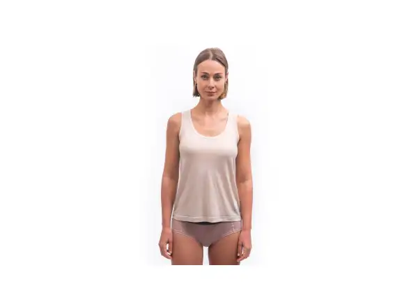 Sensor Merino Lite Damen Top ohne Ärmel Mottled Beige