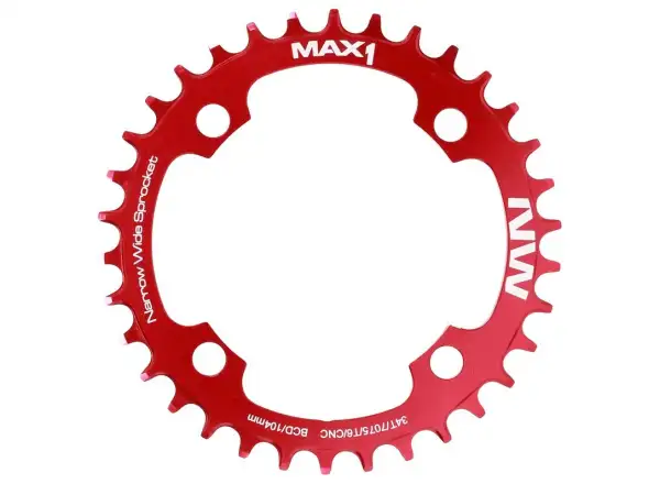 MAX1 Narrow Wide Kettenblatt BCD104, 34 Zähne, rot