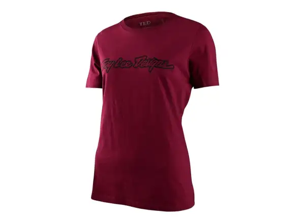 Troy Lee Designs Signature Damen T-Shirt, kurzarm, Bordeauxrot