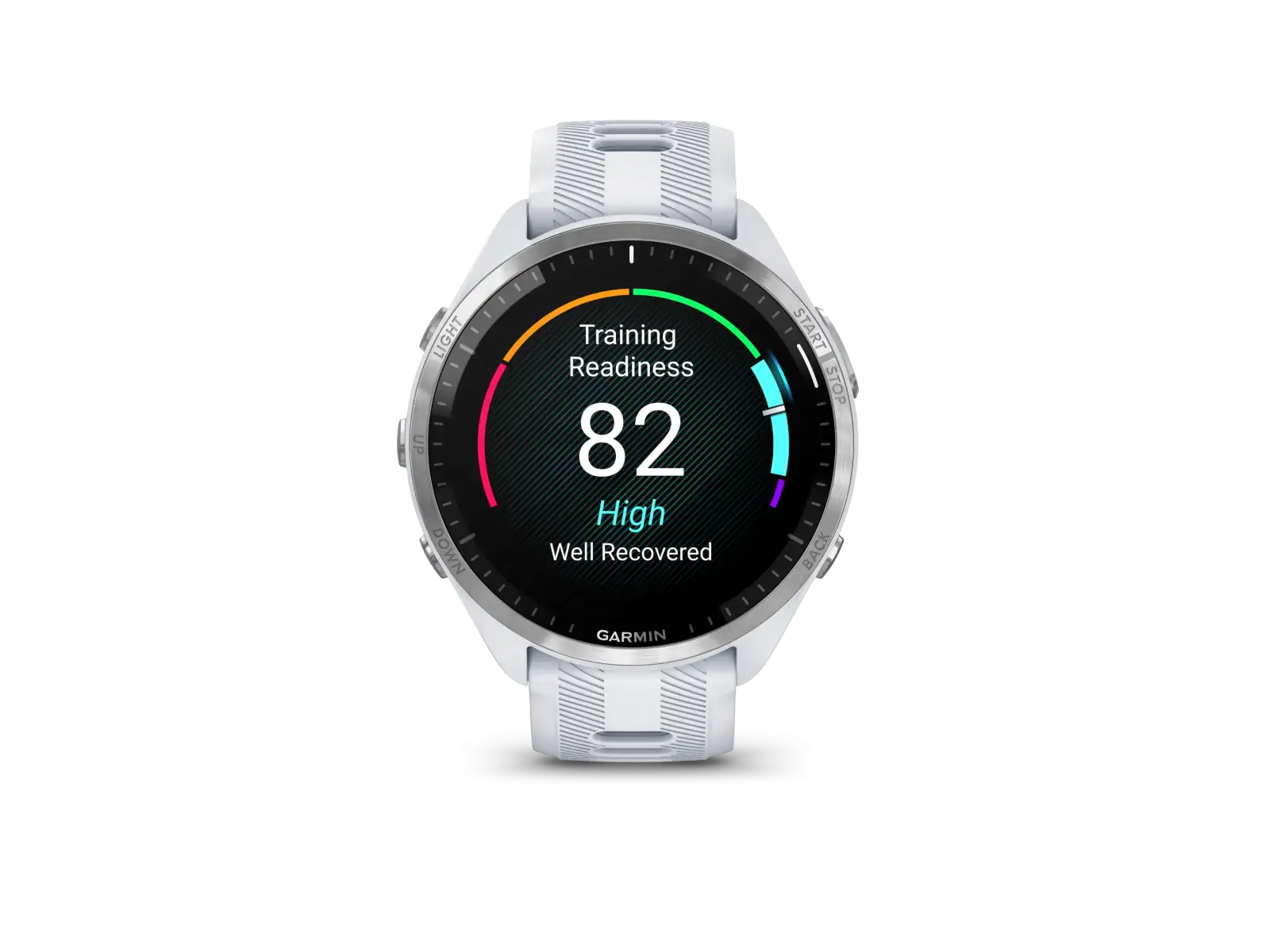 Garmin Forerunner 965 Smartwatch Silber Titan/Weiß