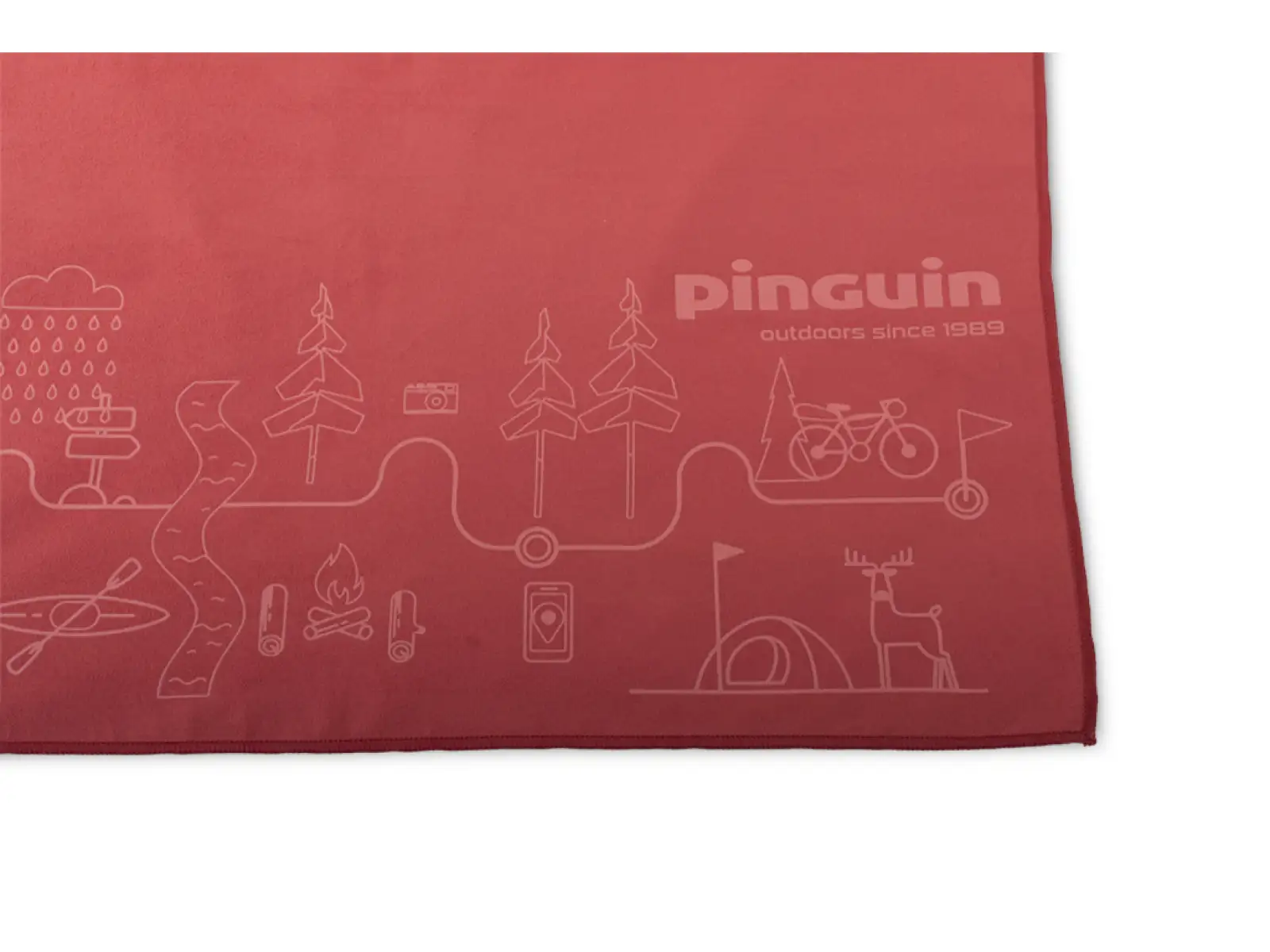 Pinguin Handtuch L Karte Rot