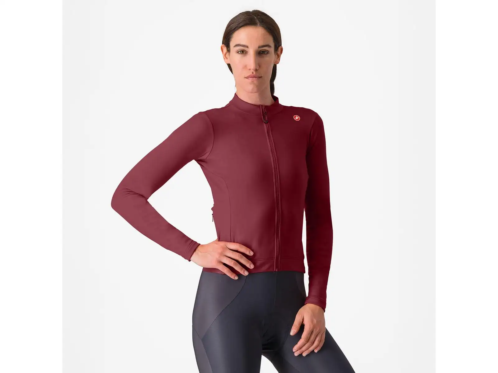 Castelli Espresso Thermal Damen Jersey Deep Bordeaux.