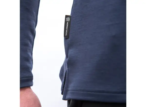 Sensor Merino Blend Typo Herren T-Shirt Langarm Deep Blue
