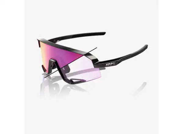 100% Slendale Sonnenbrille – Gloss Black mit Photochromic Purple Mirror