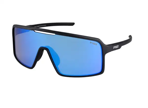 R2 Winner Sonnenbrille mattes Schwarz/Rauch/Blauchrom