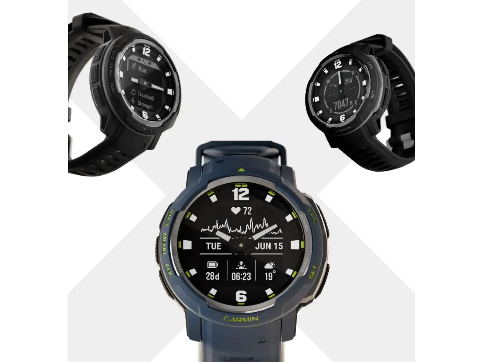 Garmin Instinct Crossover Standard Edition Smartwatch Schwarz