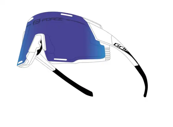Force Grip Fahrradbrille Weiß/Blau
