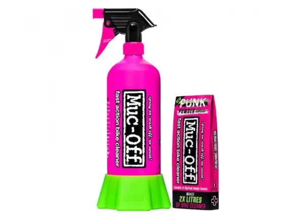 Muc Off Flasche fürs Leben + Punk Powder Set aus Flasche und Reinigungspulver für Fahrradreinigung.
