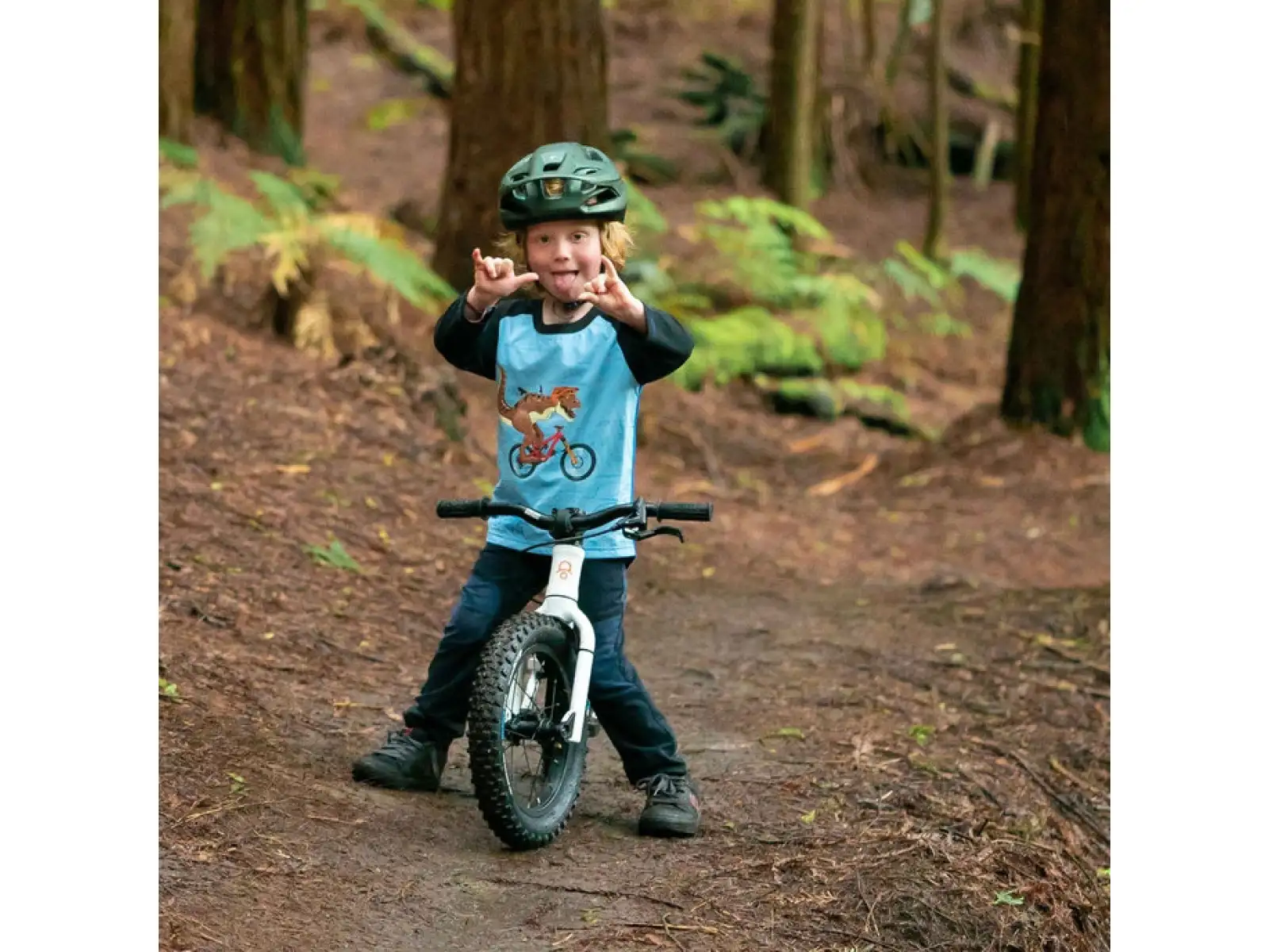 Kids Ride Shotgun Dino Windproof Kindertrikot Langarm