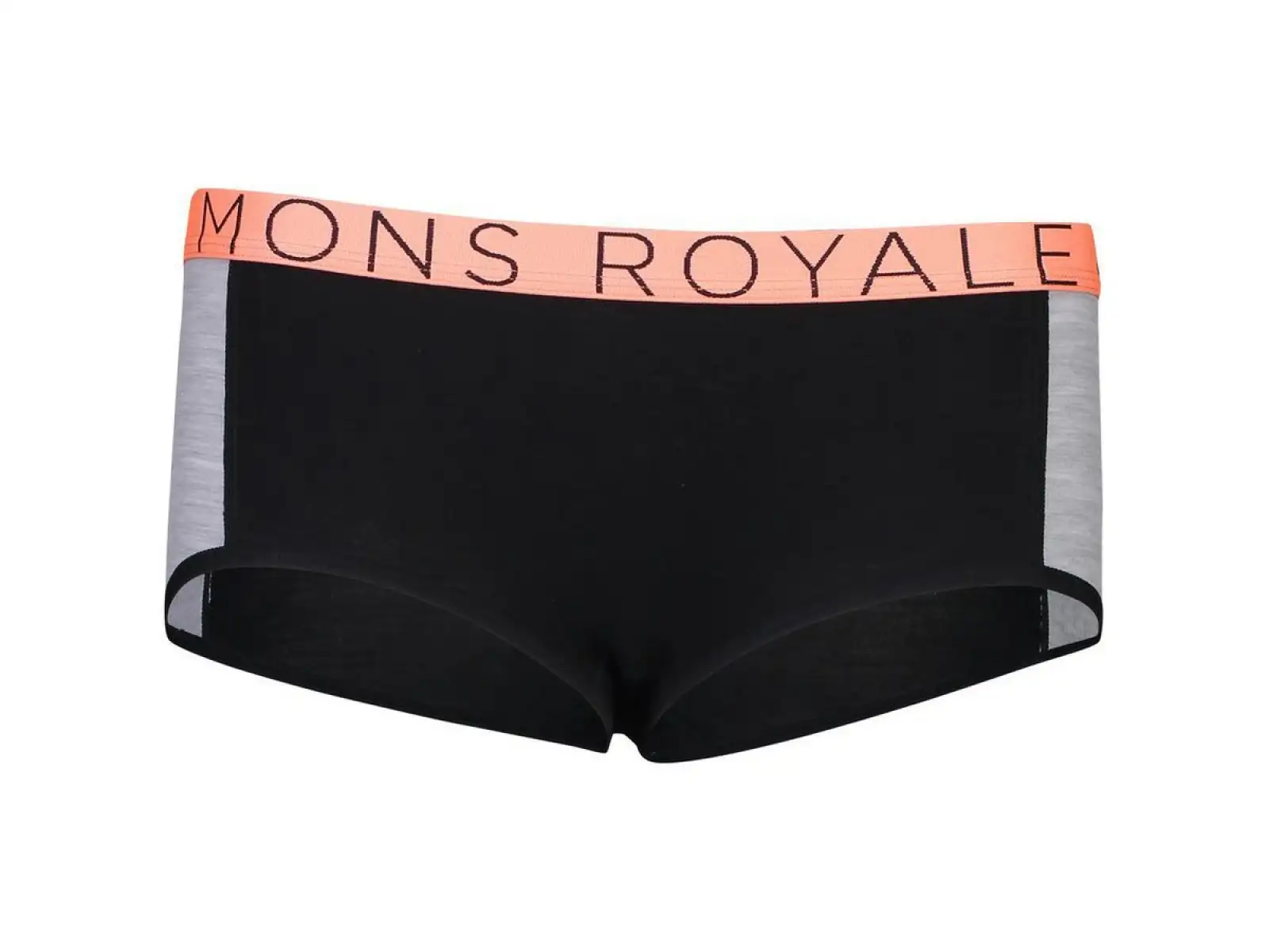 Mons Royale SYLVIA BOYLEG Merinowolle Unterhose schwarz/grau meliert Größe XS