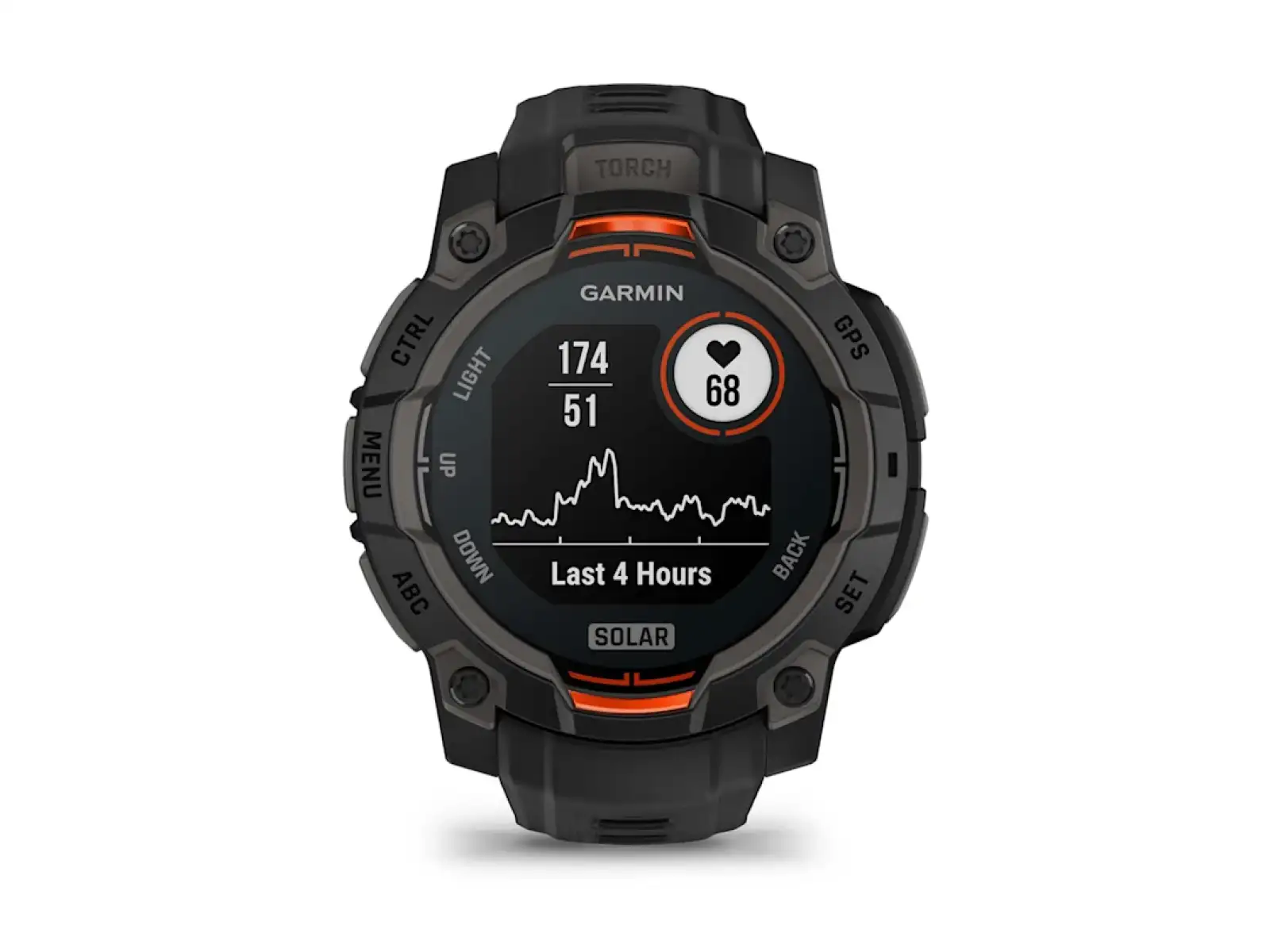 Garmin Instinct 3 Solar 45 mm Smartwatch Schwarz/Schwarzes Armband