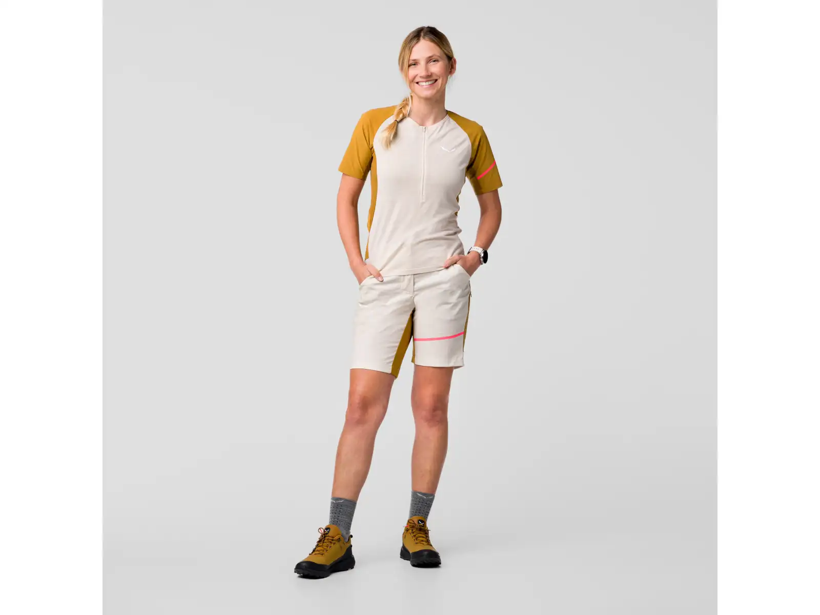 Salewa Vento AM HZT Damen kurzarm Shirt Haferflocken