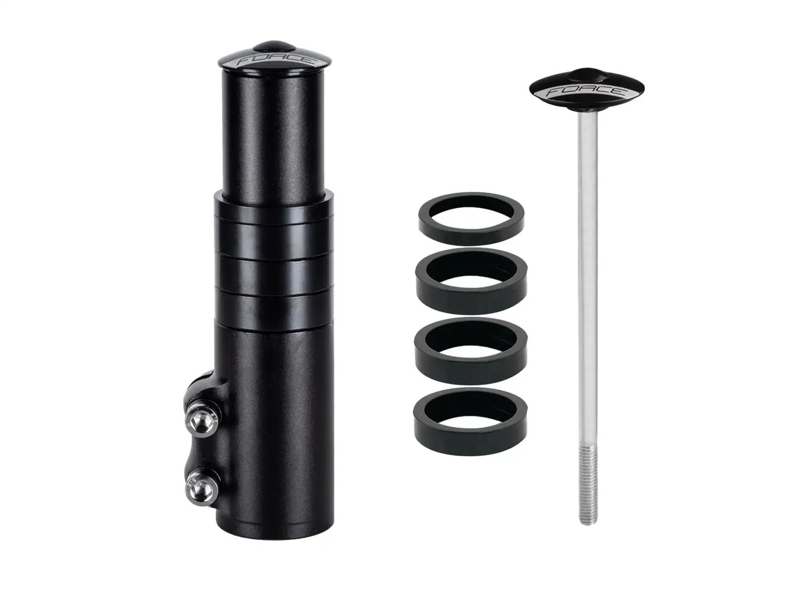 Force Vorbau-Reduzierstück für Gabel 1 1/8''Al 132 mm schwarz