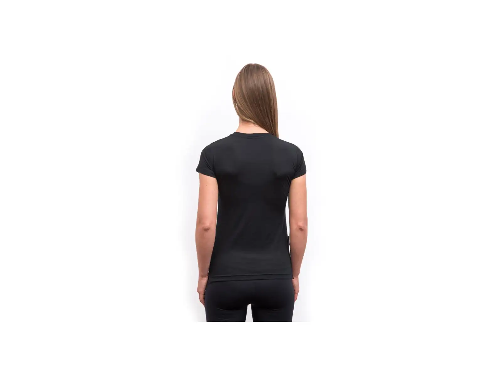 Sensor Merino Air Bloom Damen T-Shirt Kurzarm schwarz