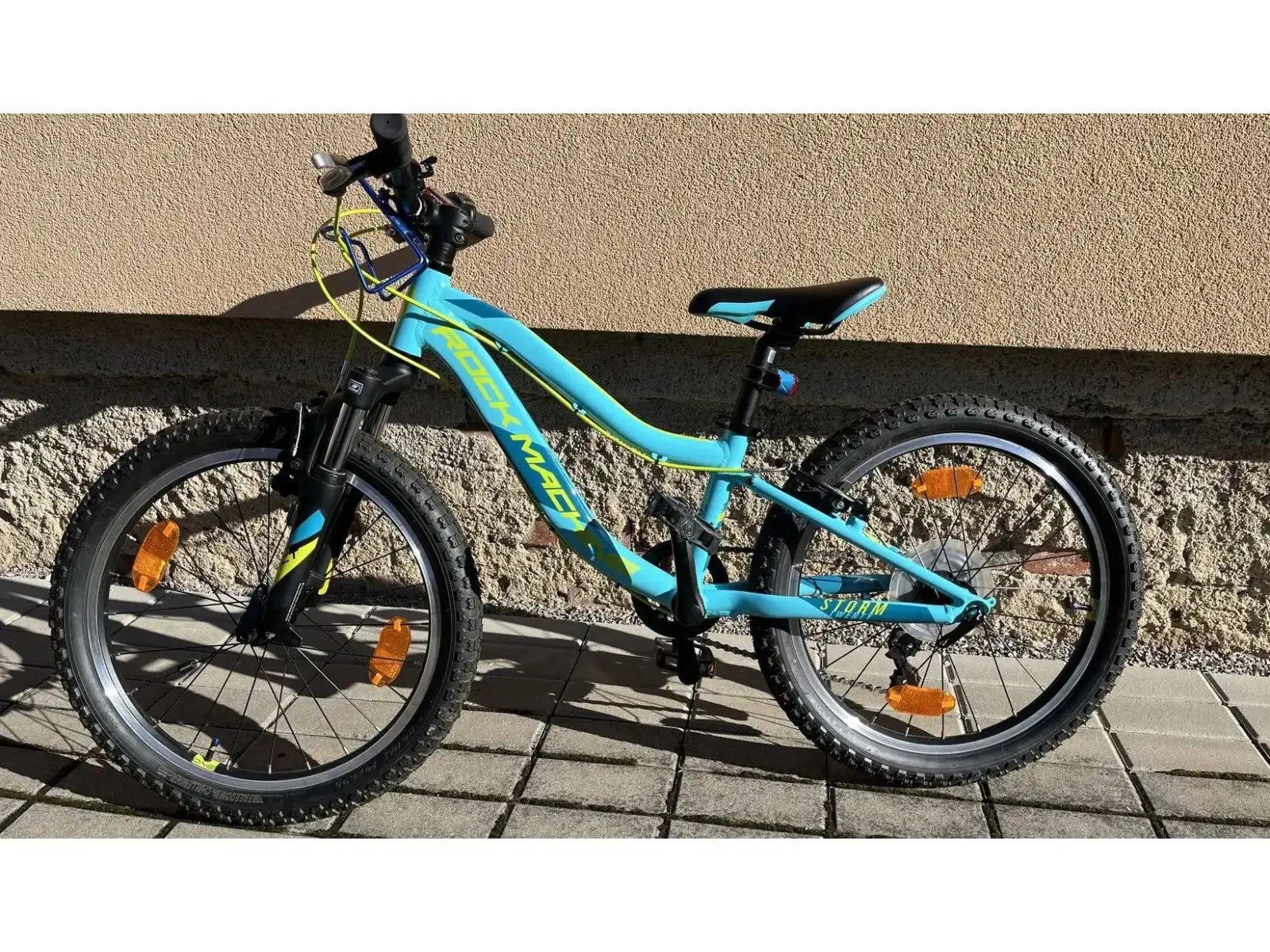 Rock Machine Storm 20 VB Kinderfahrrad Gloss Neon Cyan/Gelb/Petrol