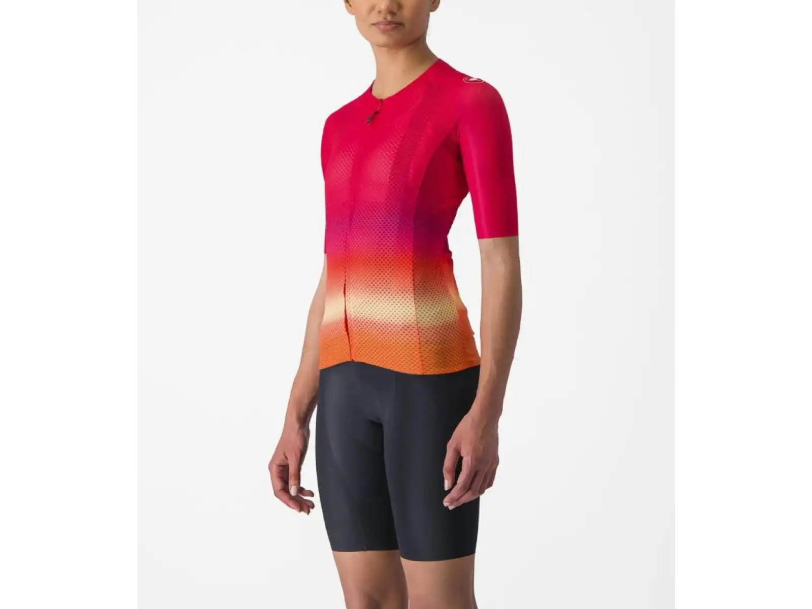 Castelli Climbers 4.0 Damen Radtrikot mit kurzen Ärmeln Hibiskus.